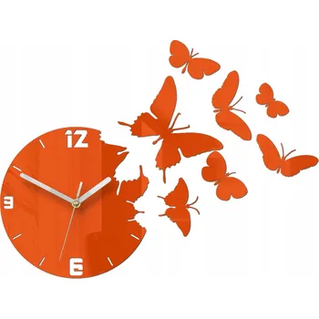 Hodiny NÁSTĚNNÉ HODINY DIY POLSKÝ DESIGN NA ZEĎ DÁREK MOTÝLI