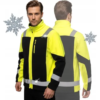 Pánská mikina PÁNSKÁ VÝSTRAŽNÁ PRACOVNÍ MIKINA MIKINA FLEECOVÁ, REFLEXNÍ PRACOVNÍ MIKINA NA ZIMU