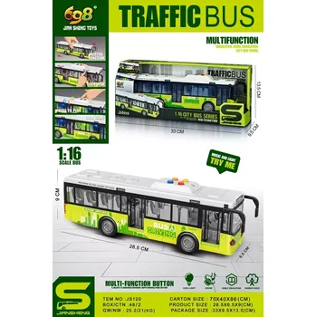 autíčko Interaktivní zelený autobus se světly a zvuky 1:16