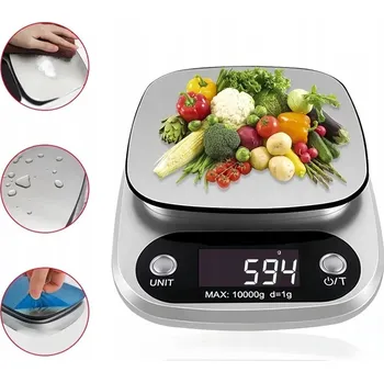 Kuchyňská váha PRECIZNÍ KUCHYŇSKÁ VÁHA 10 kg 10000g / 1g DISPLEJ ŠPERKAŘSKÁ + BATERIE