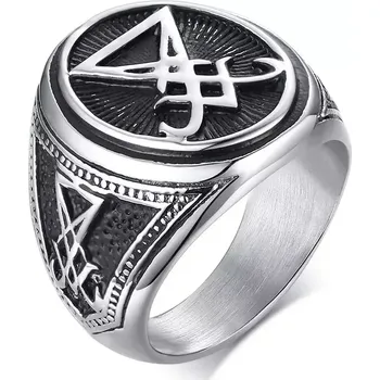 Prsten Prsten z chirurgické oceli Sigil brána energie - Velikost prstenu 67 (US 12)