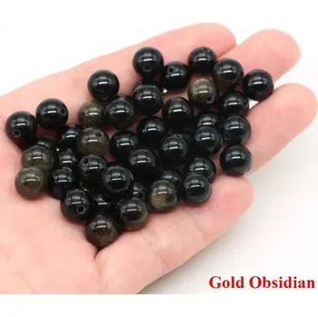 Náramek Přírodní kamenné korálky na náramky | šperky - zlatý obsidián , 4 mm (85 až 90 ks)