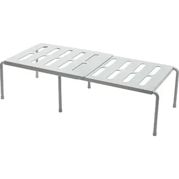 Plastový stojan na boty nastavitelný | botník | úložný regál - Šedá