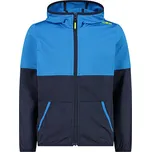 Dětská mikina CMP Fix Hood b.blue/river/lime, velikost 140