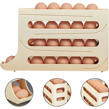 Úložný box POJEMNIK ORGANIZER NA 28 JAJKA DO LEDNIČKY, REGÁL, POLIČKA, ZÁSOBNÍK NA VEJCE, VELKÝ