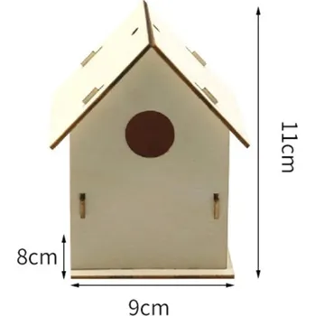 Hnízdní budka Přírodní dřevěná ptačí budka závěsná | dekorace 8 ks - E