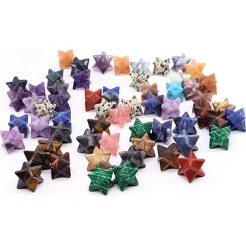 Přírodní kámen Křišťálová merkaba hvězda 13mm | dekorace | minerální kámen - Náhodný mix , 5 KS
