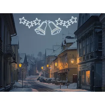 Vánoční světelná dekorace Převěs se zvonky - LED dekorace