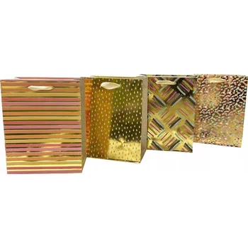 Dárková taška 4x Dárková taška 18x23 cm pastelově zlatá