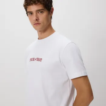 Pánské tričko Reserved - Tričko comfort s potiskem - bílá - 498EX-00X - 498EX-00X-M