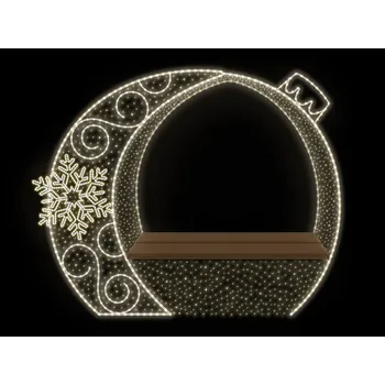 Vánoční světelná dekorace 3D koule s lavičkou, 225x180x60 cm Barva: Teplá bílá