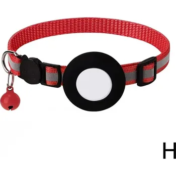 Reflexní gps obojek pro kočky airtag | chovatelské doplňky - Červený