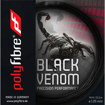 Struna na výplet tenisové rakety Tenisový výplet Polyfibre Black Venom (12,2 m) Černý (1.25 mm)