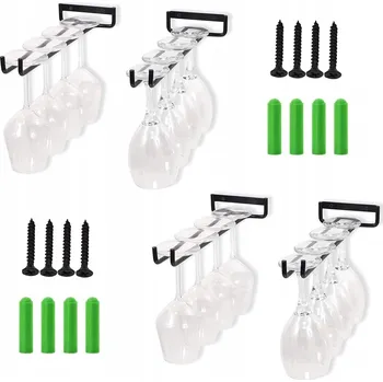 Sklenice DRŽÁK SKLENIČKY NA VÍNO 30CM 4 KS SKLENIČKY NA VÍNO