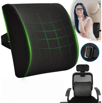 Polštář POLŠTÁŘ BEDERNÍ ORTOPEDICKÁ PAMĚŤOVÁ POD ZÁDA NA ŽIDLI KŘESLO POLŠTÁŘ