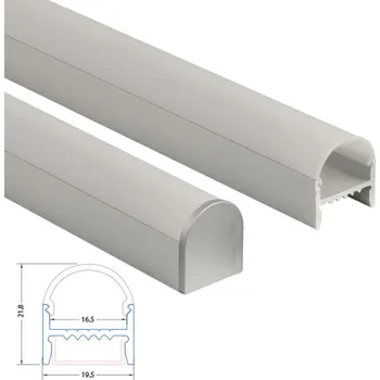 LED osvětlení MCLED Profil AL 20x22mm, PD přisazený se skrytými sponami, mléčný difuzor, komplet, 2m ML-761.006.02.2