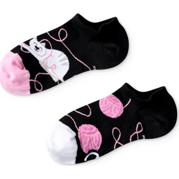 Veselé ponožky do tenisek Kočka a klubko