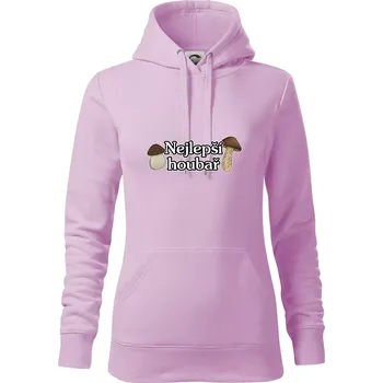 Dámská mikina Nejlepší houbař - nápis s houbama - Mikina dámská Cape s kapucí - S ( Orchid )