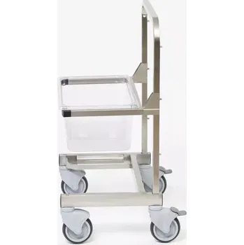 Servírovací stolek VOZÍK POJÍZDNÝ NEREZOVÝ - 2x GN 1/1