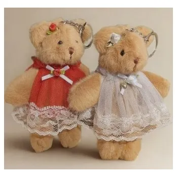 plyšák Pár přívěsků na klíče s motivem medvídků