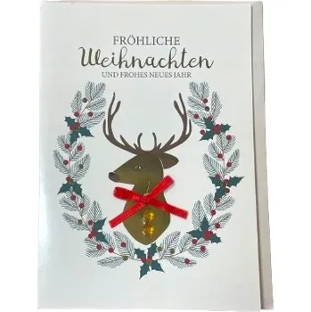 Přání s obálkou \"Veselé svátky\" Crelando V NĚMČINĚ 17 x 12 cm