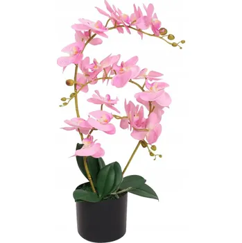 umělá květina Umělá orchidej v květináči vidaXL, 65 cm, růžová