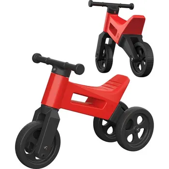 Odrážedlo Odrážedlo Funny Wheels 2v1 dětské odstrkovadlo tříkolka / 2 kola ČERVENÉ plast | 384556