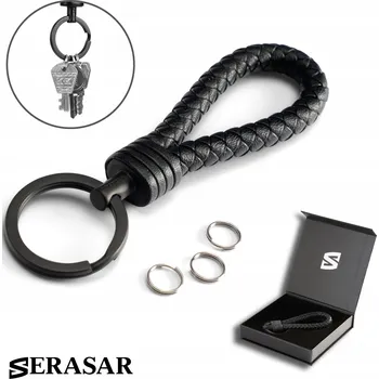 Pánská Přívěsek Na Klíče z Pravé Kůže [Odolná] Černá