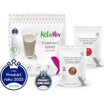 Keto dieta KetoMix Proteinový koktejl 1200 g (40 porcí) + příchuť čokoláda a jahoda