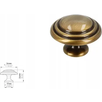 Nábytkové kování Nábytková úchytka SIRO 489-35ZN10 stará mosaz