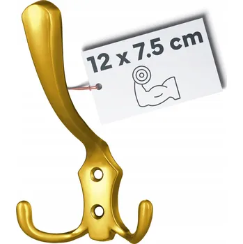 Věšák DVOJITÝ NÁBYTKOVÝ VĚŠÁK VELKÝ MOSAZNÝ