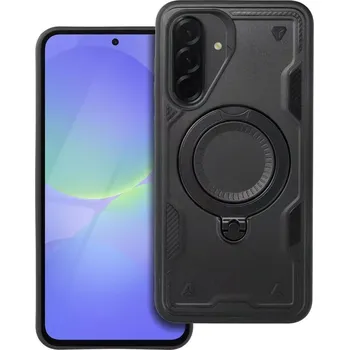 Pouzdro na mobilní telefon Odolné pouzdro Frost Armor Samsung Galaxy A36 5G – černé (Odolné pouzdro Frost Armor pro Samsung Galaxy A36 5G – výklopný stojánek, dvouvrstvá konstrukce a plná ochrana)