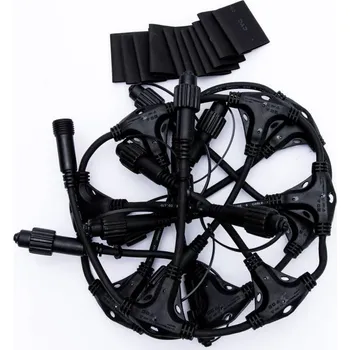 DECOLED Easy Fix T rozbočovač, 7 výstupů, černý, IP67