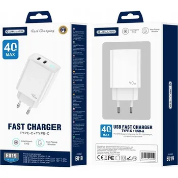 NABÍJEČKA JELLICO 40W TYP C + TYP C – DVOJITÝ VÝKON, RYCHLÉ NABÍJENÍ