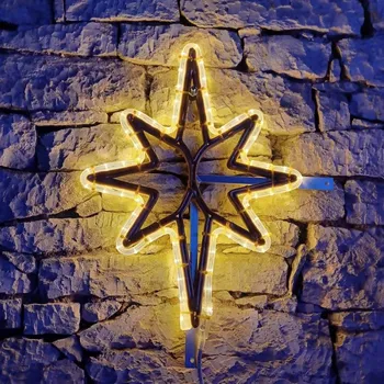 Vánoční stromek DECOLED LED světelná hvězda na VO 3D tisk, 60x90 cm, teple bílá