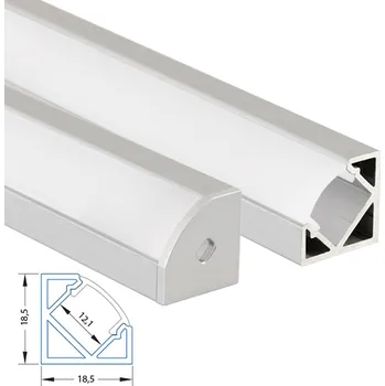 LED páska MCLED Profil AL 19x19mm, RT rohový, mléčný difuzor, komplet, 1m ML-761.054.02.1