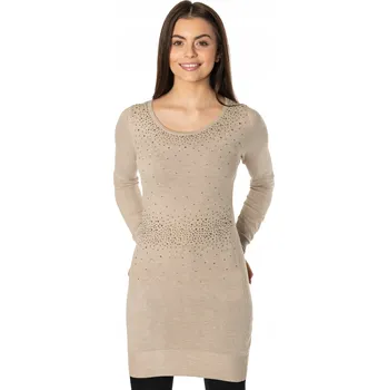 Dámské šaty Dlouhý Dámský Svetr Tunika Šaty 6398-02 S/M
