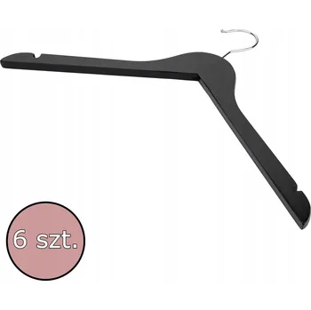 Ramínko Věšák - 6 ks dřevěný 44,5 cm jasan černý šatní ramínko