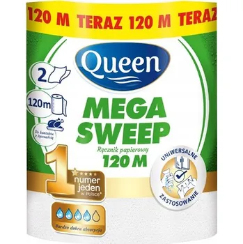 Utěrka Papírová utěrka dvouvrstvá Queen Mega Sweep 120 m