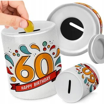 Pokladnička KERAMICKÁ POKLADNIČKA NA MINCE PRO DĚTI K 60. NAROZENINÁM