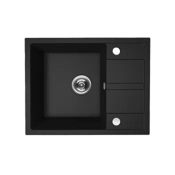 Granitový dřez Kuchinox Dřez 1 komorový s odkapávačem Viti, granit - SBX_713Y, černý
