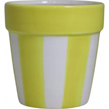 Květináč KERAMICKÝ KVĚTINÁČ , BÍLÝ A RŮŽOVÝ, MALÝ, 13x13x13cm