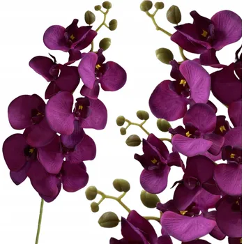 umělá květina Umělá fialová orchidej, větvička květu na stonku do vázy, dekorace, 96 cm