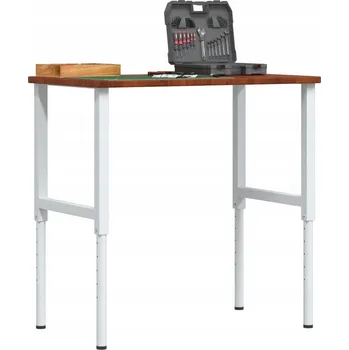 Obraz VidaXL Pracovní stůl, tmavě hnědá, 100x60x(71,5-98) cm, dubové dřevo