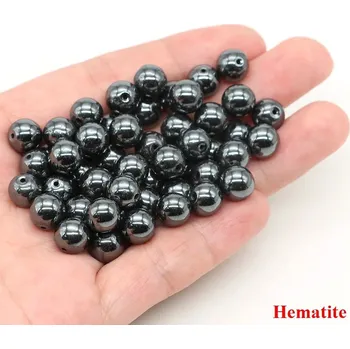 Náramek Přírodní kamenné korálky na náramky | šperky - Hematit , 6 mm (56 až 60 ks)
