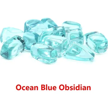 Přírodní kámen Leštěný přírodní křišťál | dekorace | minerál - Oceánově modrý obsidián , 200 g