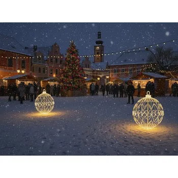 Vánoční světelná dekorace 3D LED vánoční Koule barevná 100 cm Barva: studená bílá/teplá bílá