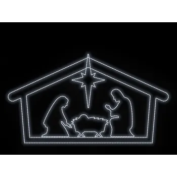 Betlém Vánoční LED betlém v životní velikosti, 315 × 218 cm Barva: Studená bílá