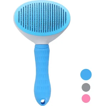 Kartáč pro zvířata Samočistící kartáč na srst pro psy a kočky | hřeben - Modrý