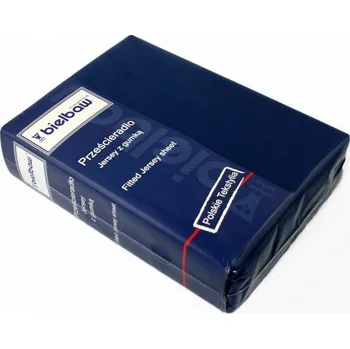 Prostěradlo PROSTĚRADLO JERSEY BIELBAW GRENO 100x200 TMAVĚ MODRÉ S GUMOU ZÁLOŽKA 25 CM
